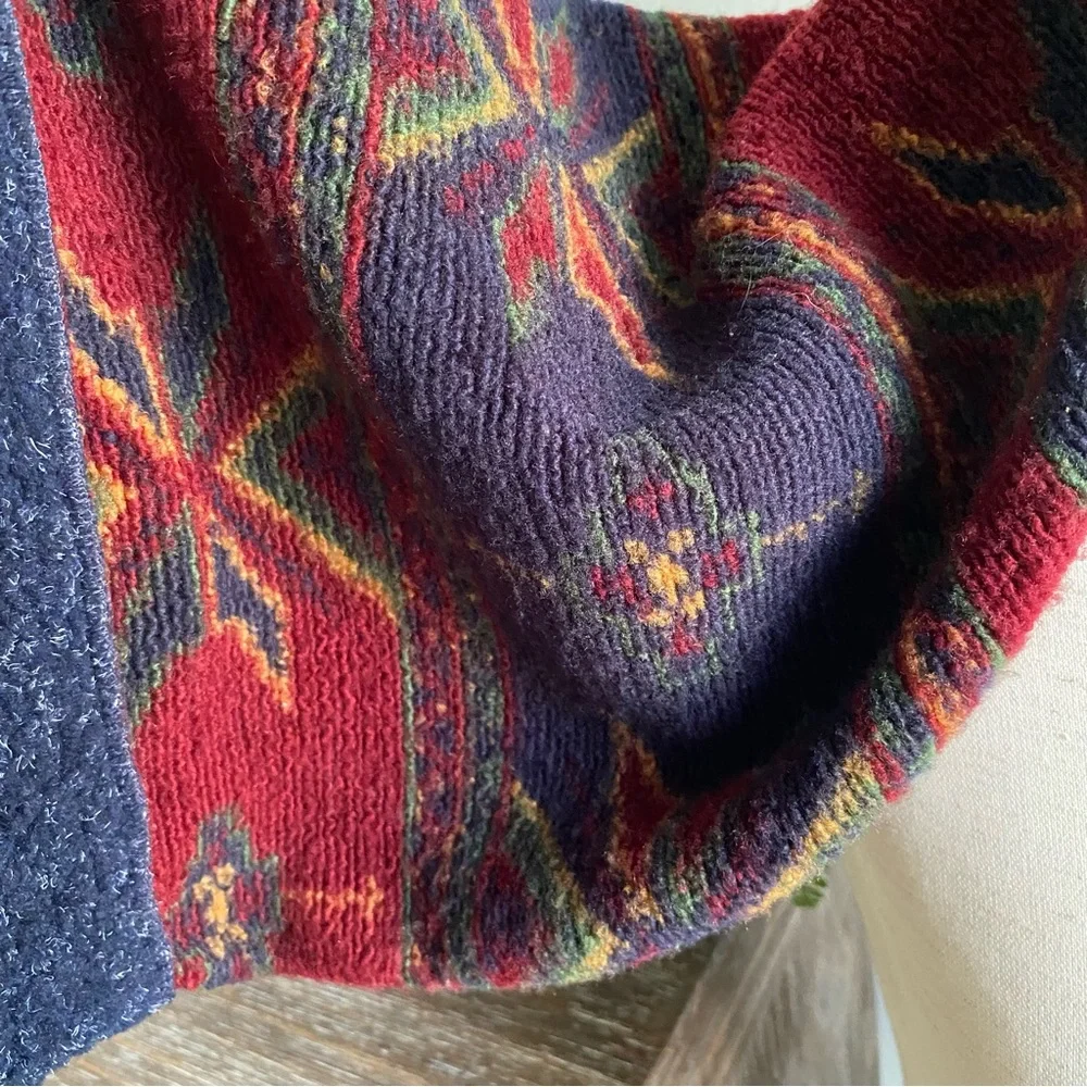 Rare Vtg L.L. Bean Wool Winter Tassle Long Elf Hat Red Blue Green